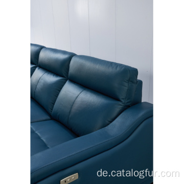 Shunde Luxus Moderne Designs Holzrahmen Wohnzimmer Möbel Sets Edelstahl Italienisches Leder Sofa Set
